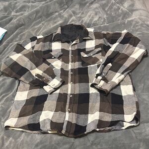 Wrangler Men's Casual Plaid Shirt - Black, Brown, and White